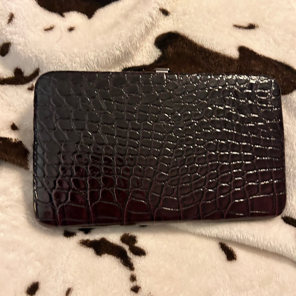 Purple snake skin print wallet